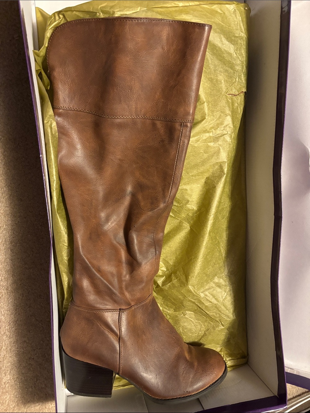 Madden Girl Tall Brown Leather Heeled Boots